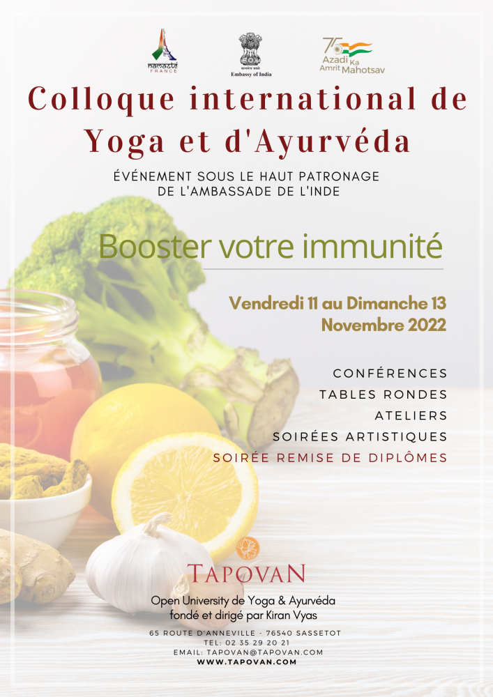 Colloque International Yoga & Ayurvéda 2022 – ELEVES DE TAPOVAN – FORFAIT TOUT COMPRIS